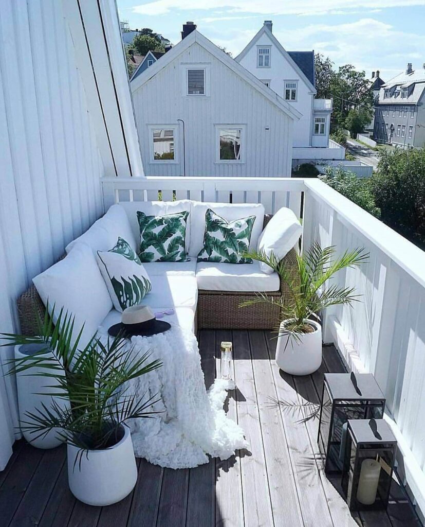 mobilier pentru balcon deschis alb
